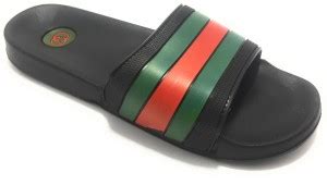 GUCCI FMSlGu0041 Men Slides (Green, Red , 8) 